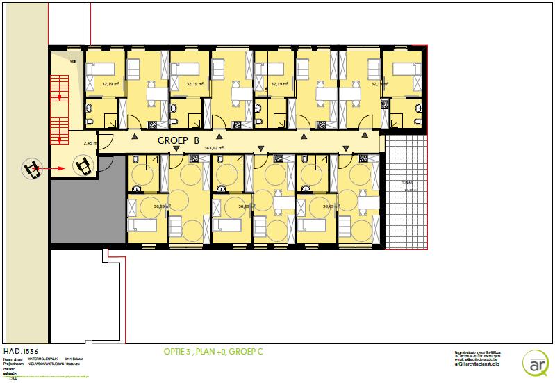 Binnen het complex Hadewych II zullen volgende entiteiten worden voorzien: Wonen in een individuele studio, maar met een gemeenschappelijke ontmoetingsruimte: leefruimte, keuken, (8 studio s).