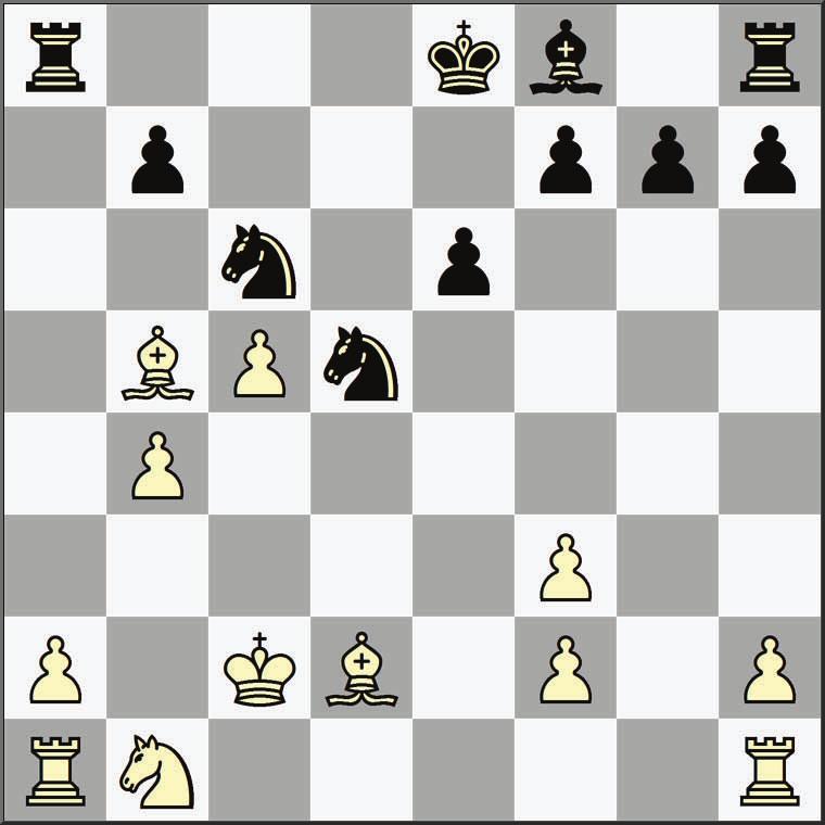 6.... Dxd1+ 6.... Dxc5 is minder goed volgens Sveshnikov, de goeroe van de c3 Siciliaan. 7. Kxd1 e6 Deze zet noemt Sveshnikov niet maar lijkt me niet slecht. 8. b4 a5 9.Ld2= 9.
