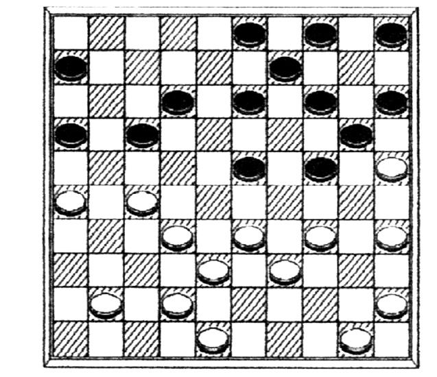 Zwart ruilde hier met (-9) x (x9) waarop Ton een fraaie doorbraak naar dam nam met: - (9x) - (9x9) x (9x) x0 en de winst voor Ton was binnen en tevens zijn tweede kampioenschap van