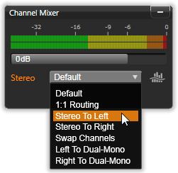 routeren. U kunt de mixer bijvoorbeeld gebruiken om gescheiden stereokanalen te comprimeren tot een linker en rechter monokanaal.