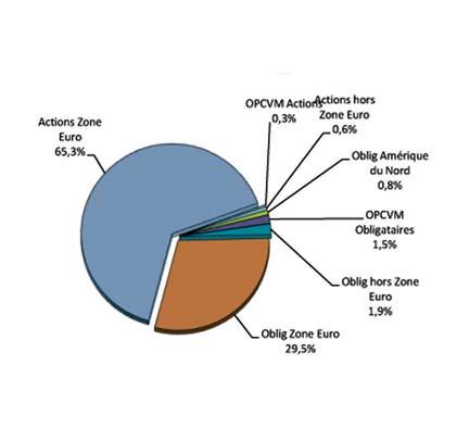 Aandelen uit de eurozone 65,3% ICBE Aandelen 0,3% Obliga. Eurozone 29,5% Aandelen buiten de eurozone 0,6% Oblig. Noord-Amerika 0,8% ICBE Obligaties 1,5% Obliga.