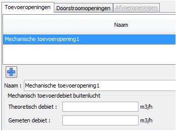 Voorbeeld voor de toevoeropeningen wanneer u over het gemeten debiet beschikt: 3.4.