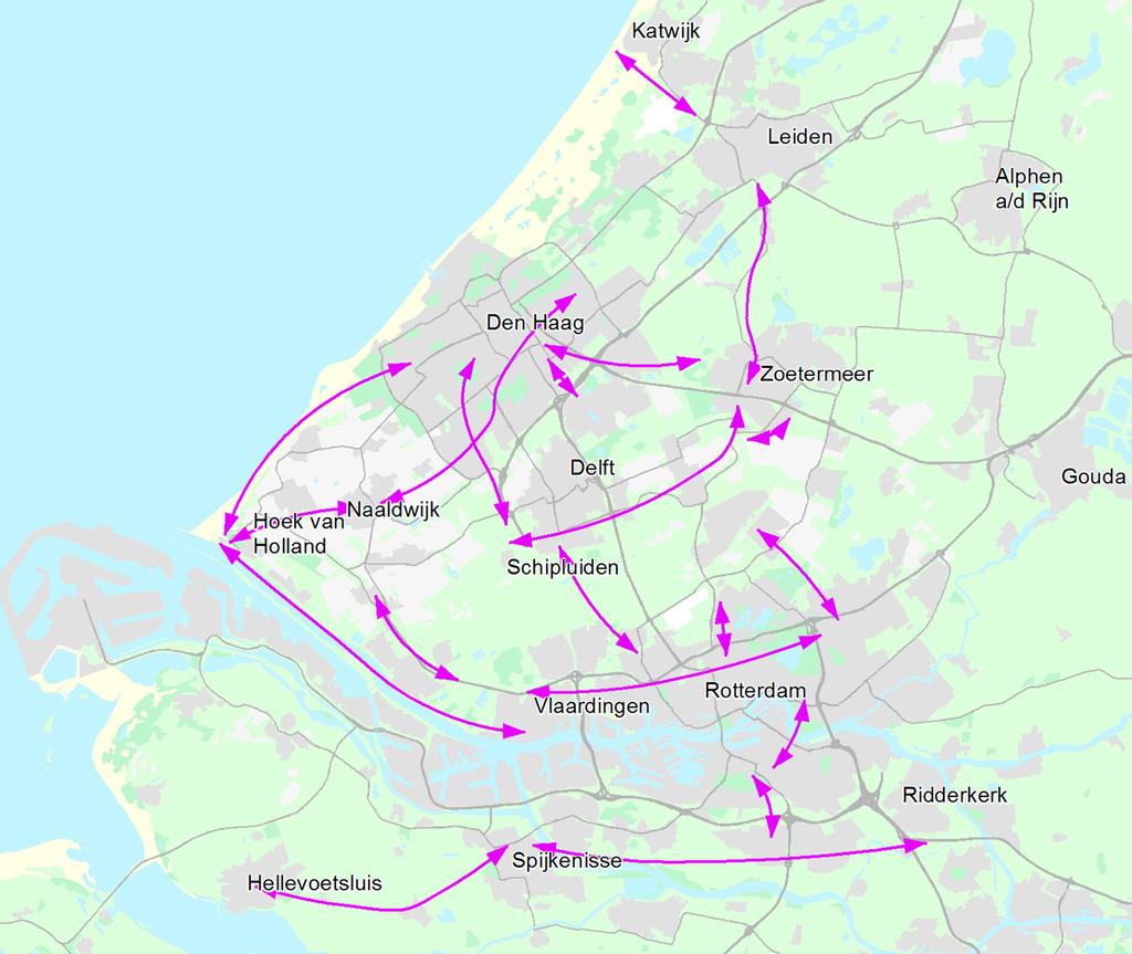 In het lopende programma van Beter Benutten Vervolg zijn de volgende snelle fietsroutes opgenomen: Leiden-Katwijk Centrum-as Rotterdam Rijswijk-Wateringen-Naaldwijk Fietspaden Brielselaan (Rotterdam)