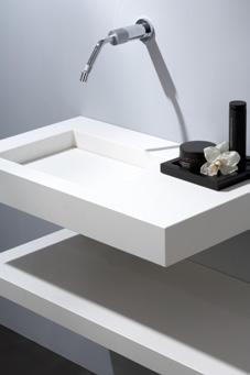 This series - like the Quadro series - has a recessed sink, but with a countertop like the