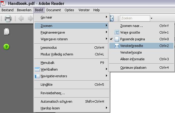 Acrobat Reader Instellingen Conclussie Als de Voorkeuren (Preferences) op de aangegeven wijze ingericht en opgeslagen zijn, zal de documentatiepagina op de achtergrond geopend blijven, ook op het