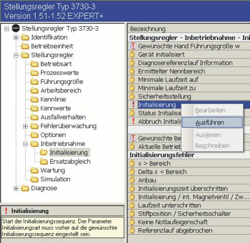 Instelling en bediening met TROVIS-VIEW 3. Initialisatie met de knop [Execute] starten.