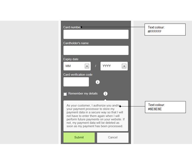 Tekstkleur Effect op CSS: #payment-data-container.