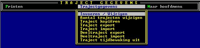 Voor het invoeren van trajecten kiest u Trajectgegevens > Invoeren/ Wijzigen In menu Traject gegevens kiest u Bewerken > Traject invoeren/ Bewerken. Sinds SOFTLOK 10.