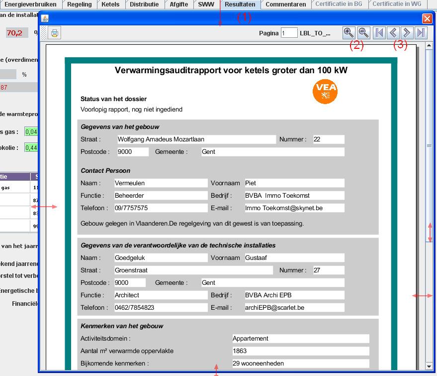 Scherm 8.3. -5 8.4 Het personaliseren van het auditverslag. De tabel 8.4. -1 toont de persoonlijke aanpasbare delen.