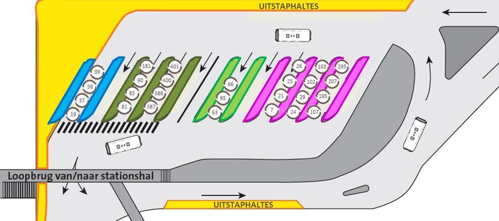 Vervoerplan 2014 Definitieve versie 4.3.2 Busstation Utrecht Centraal Jaarbeurszijde Het busstation Jaarbeurszijde kent eveneens beperkingen in de capaciteit.