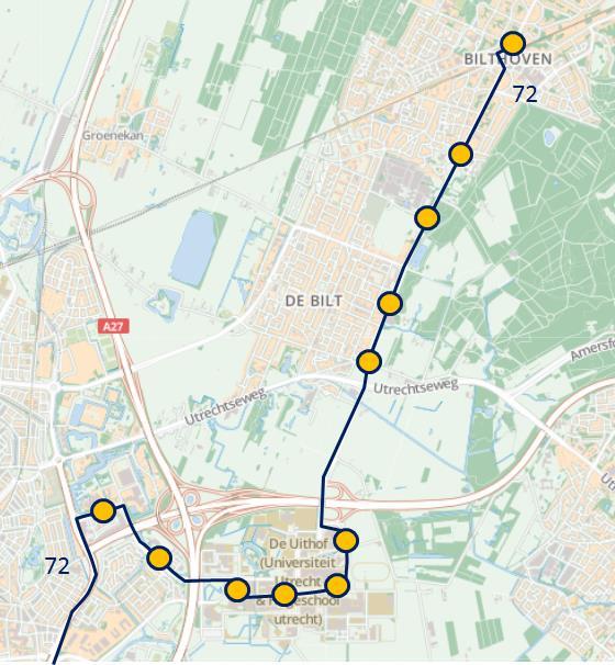 Vervoerplan 2014 Definitieve versie 7 Bilthoven en De Bilt In Bilthoven en De Bilt vereenvoudigen wij het lijnennet en verbeteren wij het totale aanbod van openbaar vervoer met deze aanpassingen.