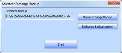Selecteer Exchange back-upbestand Om Selecteer Exchange Backup Klik Selecteer Backup from Bestand Menu. Selecteer Exchange Backup dialoogvenster geopend.