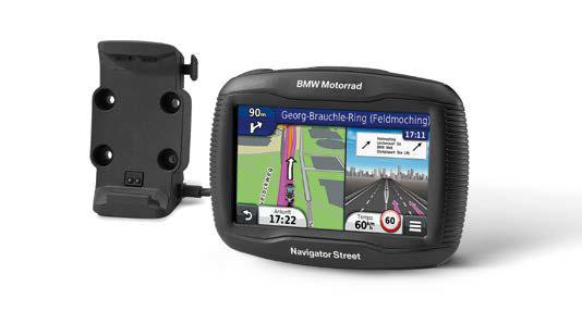 De BMW Motorrad Navigator Street heeft een goed afleesbaar 4,3 inch display, is dankzij Bluetooth compatibel met het optionele BMW Motorrad Communicatie systeem en verrast met veel kleine details.