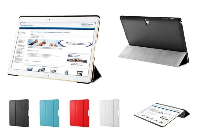 standaard met sleepfunctie - Kleur: zwart en blauw - Speciaal op maat gemaakt voor ipad Air 2 - Slaap- en ontwaakmodus - Artikelnummer: C295 4 - Tri-fold Slim Smart case Samsung Galaxy Tab S 10.