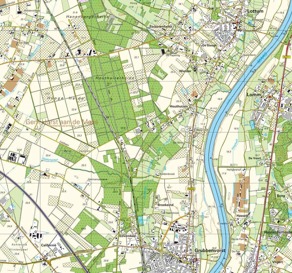 Beschrijving van het plangebied Ligging van het plangebied Het plangebied ligt in het buitengebied ten zuidwesten van Lottum.