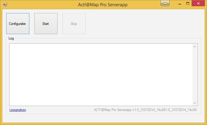 Configuratie Servertool Stap 1 - Activeren Na de installatie moet de Act! @Map Pro servertool nog geactiveerd worden. Start hiervoor de servertool op, vanuit Start - ActAddon.net - Act!