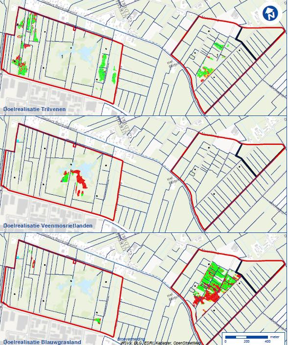 Afbeelding 28: Doelrealisatie voor de bestaande habitattypen.