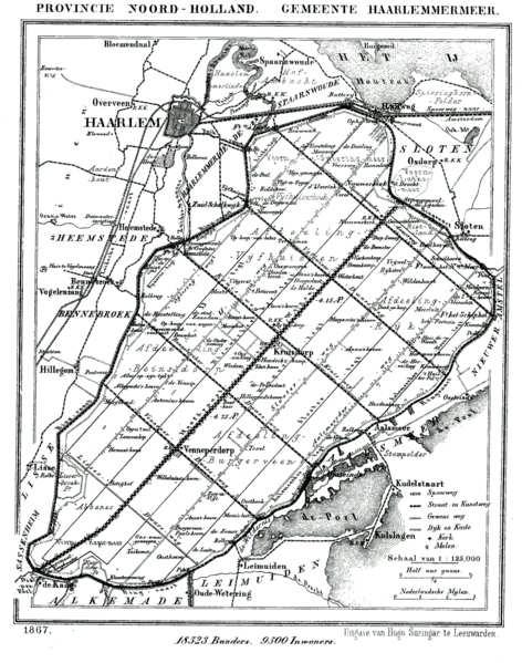 Dat is de droogmakerij van het Wijkermeer, het vroegere uiteinde van het IJ, nu vooral in gebruik als akkerland.