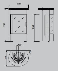 Régulation d'air primaire et secondaire indépendante. Canalisation extérieure de l'air comburant.