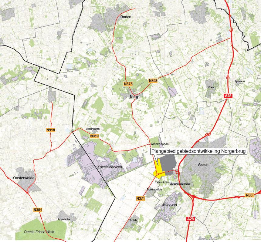1 Inleiding 1.1 Aanleiding en doel De gemeenten Assen en Midden-Drenthe en de provincie Drenthe hebben gezamenlijk besloten tot gebiedsontwikkeling in het plangebied Norgerbrug.