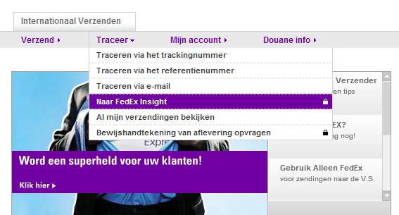 u voor het eerst inlogt op FedEx InSight krijgt u een tijdelijke inlogcode van FedEx.