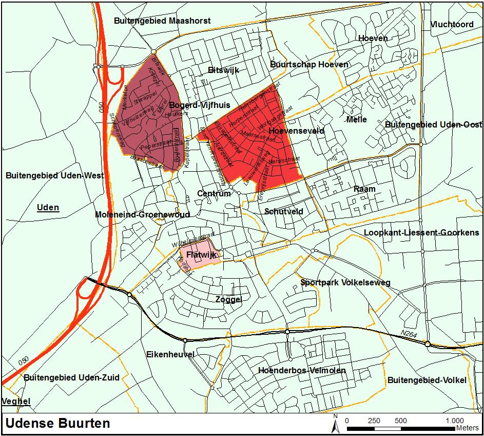 Hoevenseveld is buurt B, omdat Hoevenseveld enerzijds relatieve goede toegang heeft tot het openbaar vervoer, anderzijds heeft de buurt vergelijkbare inwonerskenmerken ten opzichte van buurt A.