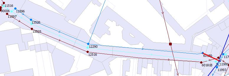 Extra scenario 1b Kleine aanpassingen aan bestaande leidingen tussen Gemeenveldstraat en Dam zodat dit een gescheiden stelsel wordt Noordelijke leiding wordt RWA, zuidelijke leiding gemengd Optimale