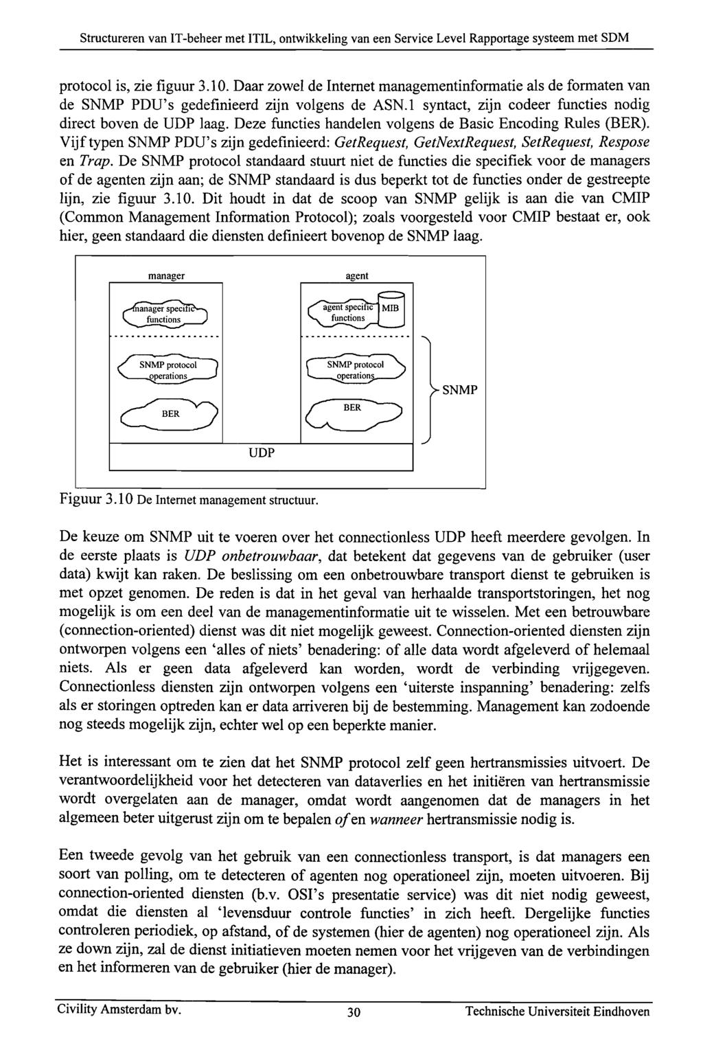 protocol is, zie figuur 3.10. Daar zowel de Internet managementinformatie als de formaten van de SNMP PDU's gedefinieerd zijn volgens de ASN.