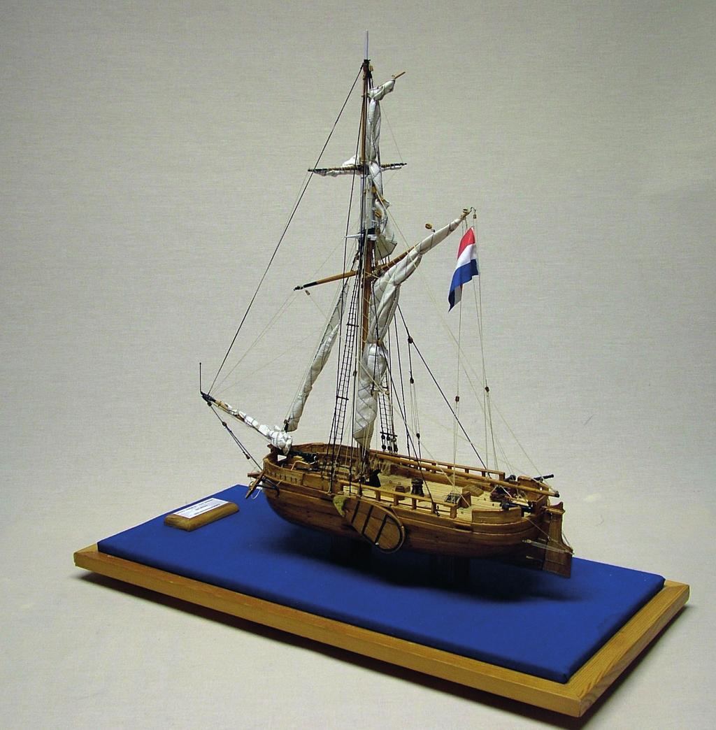 Een gaffelkanonneerboot, schaal 1/50 gebouwd naar tekeningen uit het archief van de NVM. ISBN: 978-90-8616-081-2 NUR: 460 Copyright 2017 Nikabook, Emmen 2 3 4 5 6 7 8 9 0 www.lanasta.