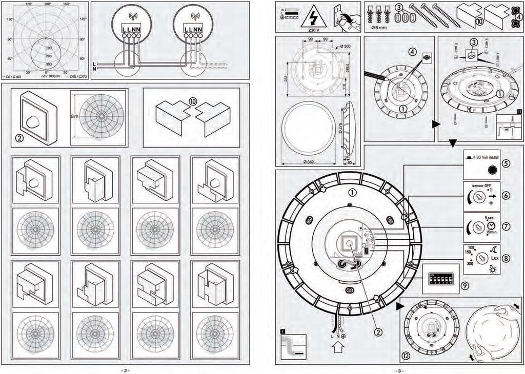 IP65 RS PRO LED S1 IP65 Schakelschema s De optionele designring voorkomt dat achter