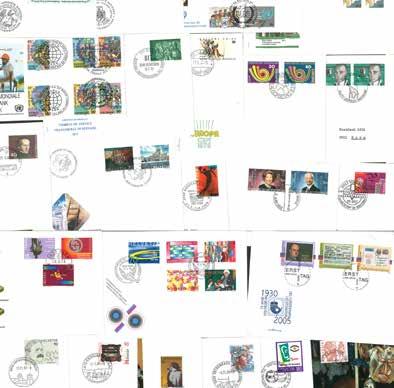 42271 60 50 FDC dubbelenpartij van voornamelijk Zwitserland en Liechtenstein Bevat ook FDCs met blokken van vier, alsook een aantal