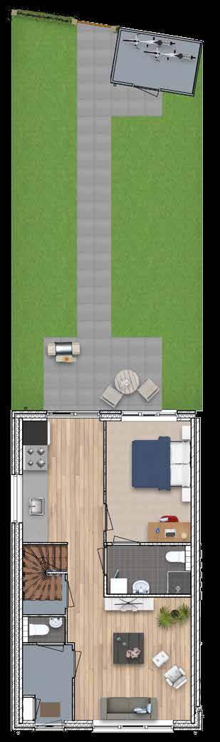 Plattegronden E hoekwoning huisnummer 110 schaal 1:50 Plattegronden E