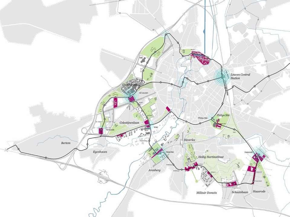 ZUIDWEST-LEUVEN Een nieuwe stedelijke structuur voor zuidwest Leuven De stadslijnen vormen de