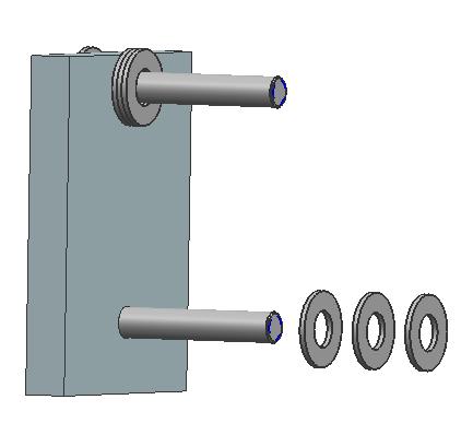 sluitring 2x Bouten in stuk tafel