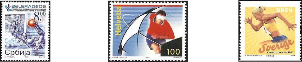 10-5-2005 ZWITSERLAND Voorloper EK Voetbal 2008 in Zwitserland en Oostenrijk 1925 100 C. Voetbal voor visueel gehandicapten 1,50 1,30 1-9-2005 SERVIE Toeslagzegel 16e.