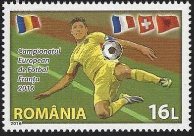 EK Voetbal - 2016 3520 70 Leke Twee voetballers strijdend om de bal met tekst 1,10 1,10 3521 100 Leke idem 1,60 1,60 10-6-2016