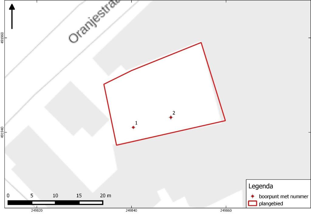 Archeologische quickscan met veldtoetsing. Grotestraat 55 te, gemeente Afbeelding 4. Boorpuntenkaart.