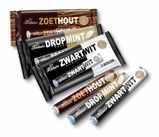 doos à 12x 3-pack 052318 Zwart/wit doos à 18x 3-pack 053318 Dropmint doos à 18x 3-pack 054318 Zoethout