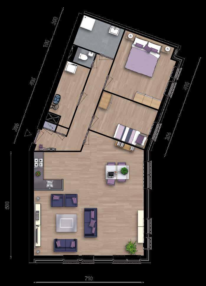 51 m² Slaapkamer 1 15