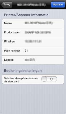 4 Printer-/Scannerinstellingen II. De informatie over de geselecteerde printer/scanner wordt weergegeven.de hier weergegeven items zijn beschikbaar in Printers/Scanners Handmatig Toevoegen (Sectie 4.