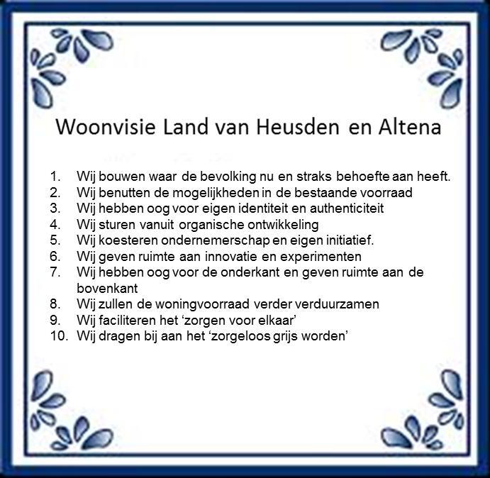 Project geschikt wonen in het Land van Heusden en Altena Inleiding De drie gemeenten in het Land van Heusden en Altena hebben samen met de woningbouwverenigingen prestatie afspraken opgesteld.