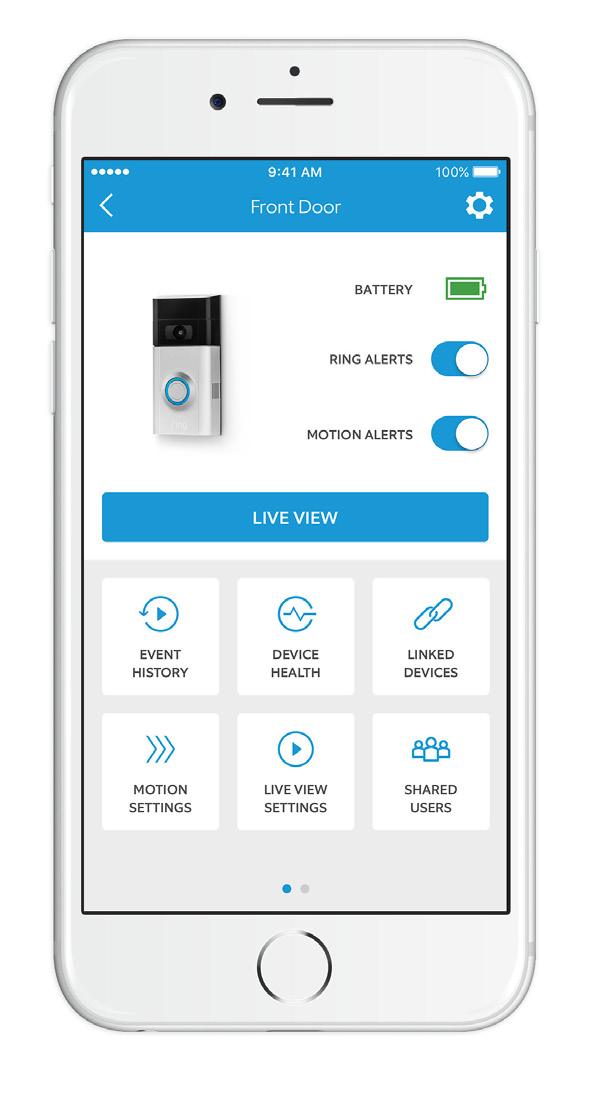 Selecteer de Ring Doorbell nadat u deze hebt ingesteld in de app. Zo komt u op het dashboard van het apparaat waar u de instellingen kunt wijzigen en toegang hebt tot verschillende functies.