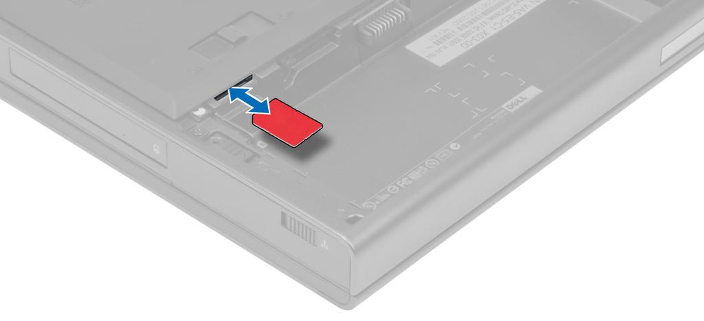 3. Schuif de SIM-kaart uit de sleuf. De simkaart (Subscriber Identity Module) installeren 1. Duw de SIM-kaart in de sleuf. 2. Plaats de batterij. 3.