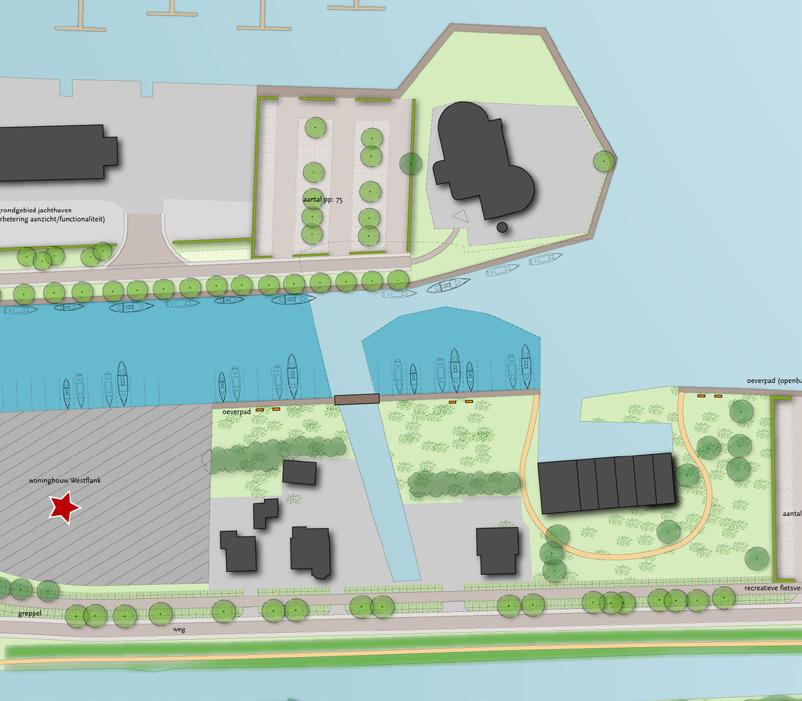 Sfeerbeeld recreatieve route Westflank WELSTANDSCRITERIA Plaatsing - de plaatsing is passend voor de entreelocatie (gerichtheid op en/of hoge beeldkwaliteit aan de zijde van de Meerweg) - één of meer