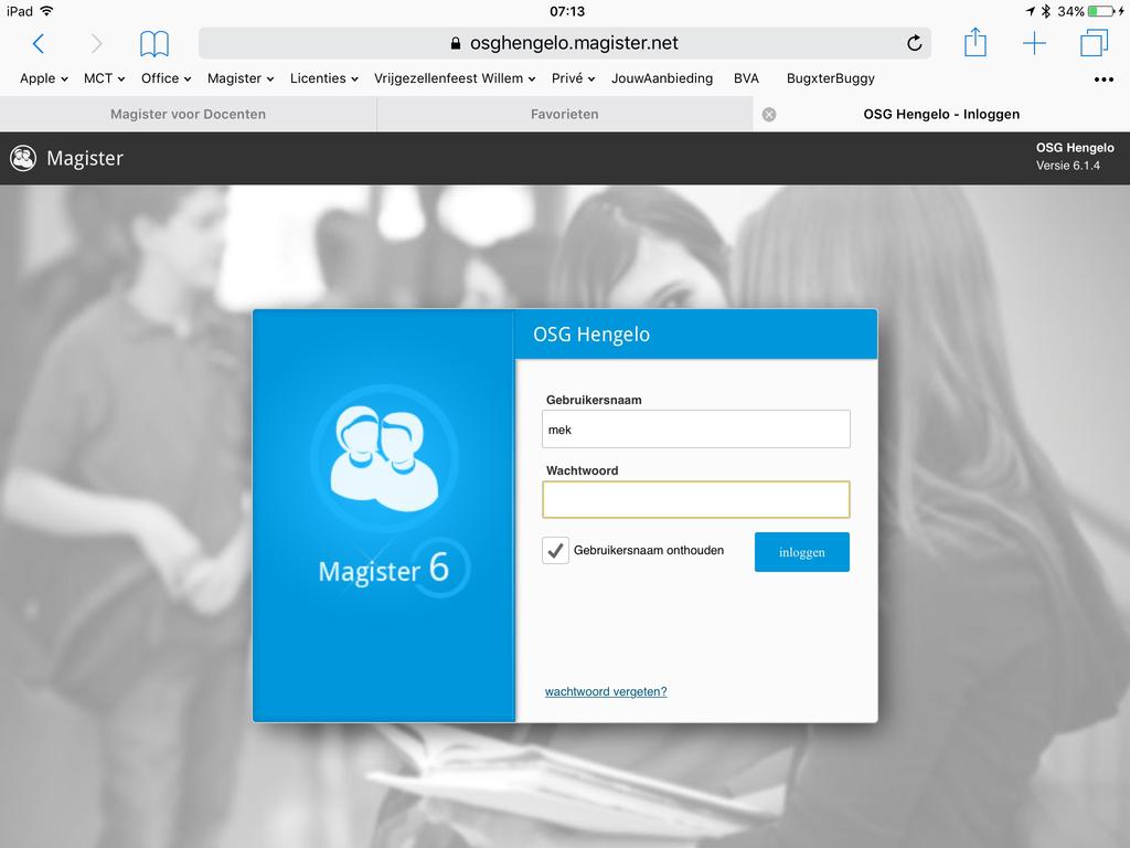 Is dat om een of andere reden niet mogelijk dan kun je gebruik maken van de webversie van Magister 6. De inlog naar de website vindt je op de website van het Montessori College Twente.