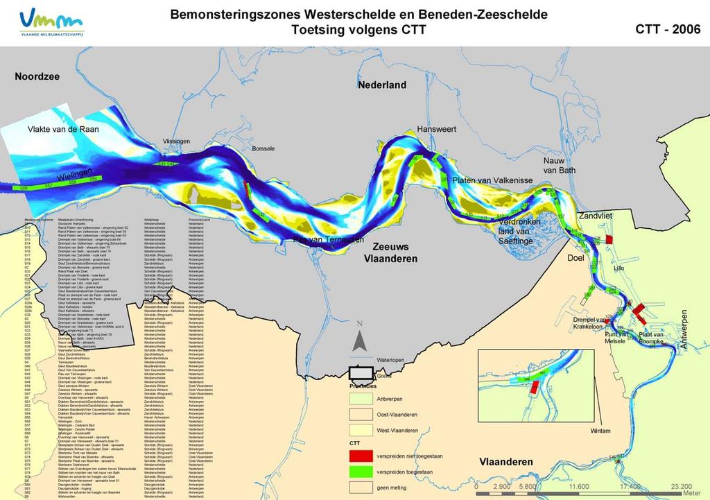 Figuur 4-3: Kwaliteit van de baggerspecie in de Westerschelde en