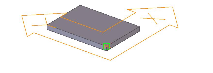 coördinatensymbool. 3. Stel het werkvlak in op een oppervlak van een onderdeel of een stramiensnijpunt.