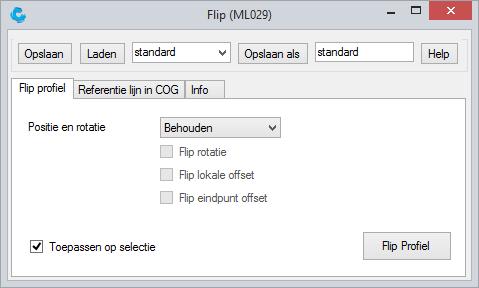 Macro CS_Flip (ML029) U kunt ook macro CS_Flip (ML029) gebruiken om de richting van de gespiegelde kolom te wijzigen zodat deze weer over kolom eigenschappen beschikt. Om de macro uit te voeren: 1.