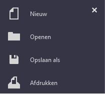 Geminimaliseerd. Bestand menu Het lint wordt nu automatisch verborgen om ruimte op het scherm te maken.