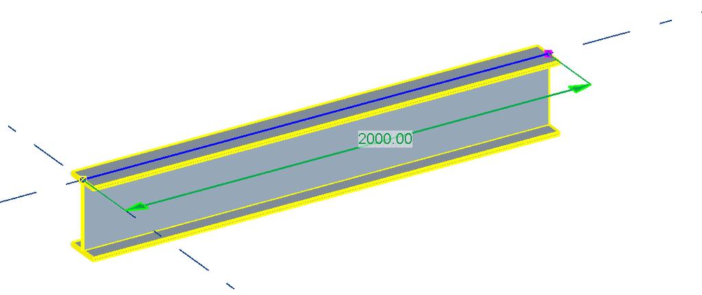 In Tekla Structures worden de handles weergegeven die u kunt gebruiken om het onderdeel te wijzigen.